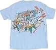 DC Comics Superheros Distressed Light Blue T-Shirt