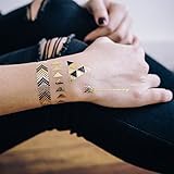 TribeTats Belize Variety Set Luxury Metallic Tattoos (4 Pack), One Size, Gold/Silver/Rose Gold/Black