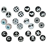 24 Pieces Magnetic Fake Plug Lot Fake Gauges, Magnetic Logo 2G Gauges Look (12 Pairs)