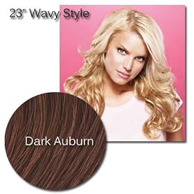 Jessica Simpson Hair Do - 23 inch Wavy Clip-In Hair Extensions - Dark Aurburn