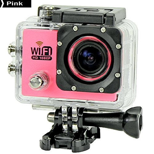 SeresRoad SJ6000 WiFi Version 2" LCD Display 170° Wide Angle H.264 12.0MP 1080P HD 30M Waterproof Outdoor Helmet Sport DV Digital Video Camera Recorder Diving Bicycle Action Camera with HDMI TF Slot (Pink)