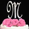 Letter M - Swarovski Crystal Monogram Wedding Cake Topper Letter