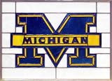 Michigan Wolverines Stained Glass Window Hanging