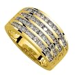 10K Yellow Gold 1 ct. Four Row Round Brilliant Cut Diamond Ring