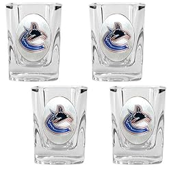 Vancouver Canucks NHL 4pc Square Shot Glass Set