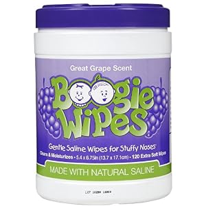 Boogie Wipes Gentle Saline Wipes for Stuffy Noses