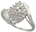 14k White Gold Cluster Ring, w/ 0.40 Carat Brilliant Cut Diamonds, 9/16\