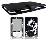 Bundle Monster Kindle 2 Synthetic Leather Case Cover Jacket + Skin Sticker + Screen Protector Ebook Accessories Combo - Fit 2nd Generation 6" Display