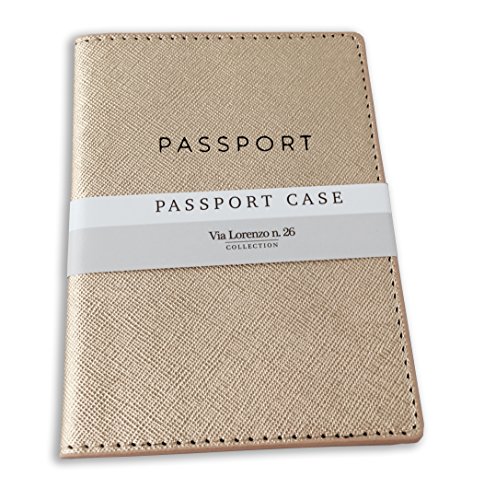 Eccolo Gold Crosshatch Passport Case Via Lorenzo