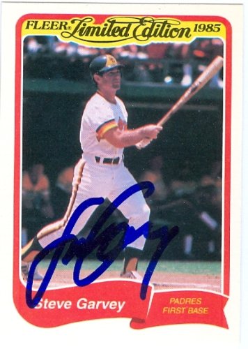 Steve Garvey Autographed/Hand Signed Baseball Card (San Diego Padres) 1985 Fleer Limited Edition #9