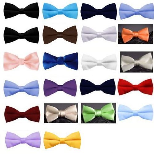 Boys Satin Bow Ties in Clip-On and Banded Style