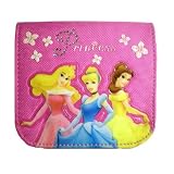 Disney Princess Mini Purse Wallet - Pink With Flowers And Adjustable Straps Featuring Cinderella, Belle, & Sleeping Beauty; Great Gift Idea