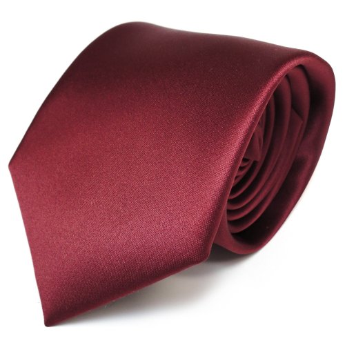 Designer Satin Krawatte braun rot braunrot uni