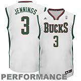 NBA Men's Milwaukee Bucks Brandon Jennings Revolution 30 Home Replica Jersey (White, X-Large)
