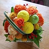 敬老の日 パラボッセオリジナル 生花 フラワーアレンジメント Sサイズ イエロー・オレンジ系 flower arrangements