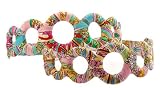 L. Erickson USA 100% Silk Print Wrapped Circles Headband - Versailles