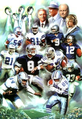Dallas Cowboys (Group Collage) Sports Poster Print - 11x17