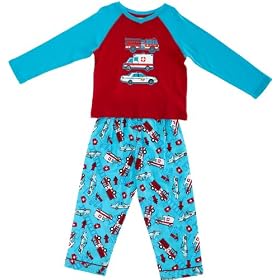 Mini ZZZ Emergency Knit Top/ Flannel Pant Pyjamas (Aqua, 12 - 18 Months)