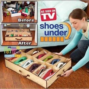 12 Pairs of Shoes Under Bed Shoe Organizer