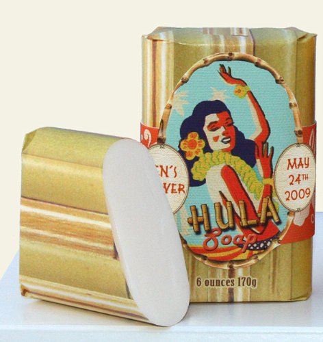 Dolce Mia Hula Girl Pikake Natural Soap Bar with Shea Butter 6 oz. (6 per order) Personalized Gift Favors