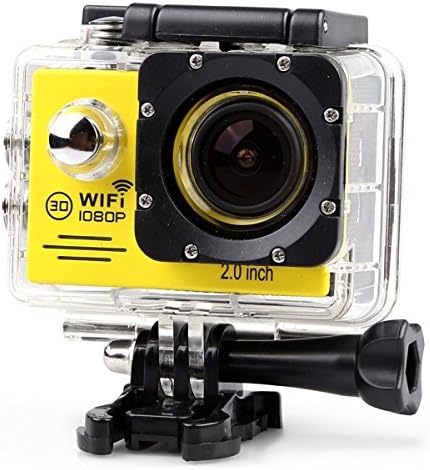 YOCI 1080P FHD 12M Wifi Waterproof 30m Outdoor Sports Action Video Camera DV Body Mounted Camcorder with NT96655 DSP 2.0 inch LCD 170 Degree Wide Angle Lens 16 Sports Accessories Included (Yellow)