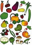 Maildor - Maxi Gommette Fruit et Légume Adhésive Repositionnable - Pochette de 100 - age : 36 mois +