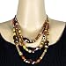 3-Strand Wood Beads Necklace Brown African Style