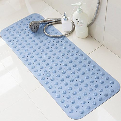 Fashionmall2015 Non-slip Safety Bath Mat Antibacterial Bath Tub Shower Mat PVC Bathmats (15" x 28", blue)