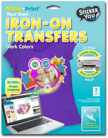 Sticker You 2402 2 Count Iron-On Transfers Decorative Sheet, Dark Clothing