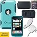 Reflection Teal and Light Green Otterbox Commuter Case for Apple iPod Touch (4th generation only), Leather Horizontal Case that fits your phone with the Otterbox on it, Heavy Duty Car Charger, House charger with extra long cord & Anti Radiation Shield