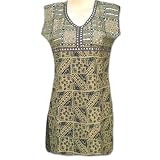 Hnadmade Printed Cotton Top With Sequins From India (Free Shipping) LLtop0087rr