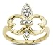 14k Yellow Gold Fleur-De-Lis Diamond Ring (.03 ct, I-J Color, I2 Clarity), Size 7