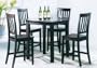 5pc Counter Height Dining Table & Stools Set Dark Mahogany Finish