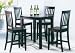 5pc Counter Height Dining Table & Stools Set Dark Mahogany Finish