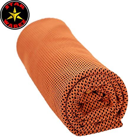 StarWarez Instant Cooling Mesh Towel, Best Performance Fabric Towel, Provides Instant Cooling Relief, Perfect for Sports, Fitness, Gym &amp; Yoga, Reusable, 40" x 12" (Orange)