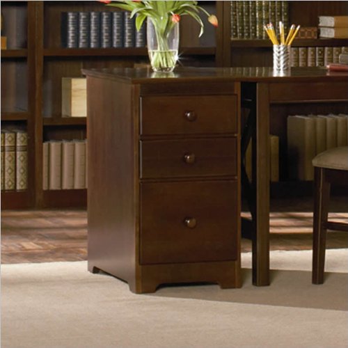 Atlantic Furniture Three Drawer File Cabinet, Antique Walnut