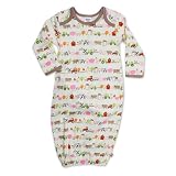 Zutano Baby-Girls Newborn Little Farm Organic Gown, Oats, 3 Months
