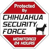 CHIHUAHUA SECURITY FORCE サインボード：チワワ ２４時間監視中 セキュリティ 英語 看板 MADE IN U.S.A [並行輸入品]