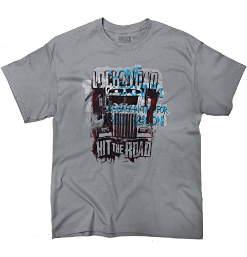 Trucker T Shirt Lock N Load Hit The Road Big Rig Tee