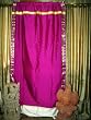 2 Electric Purple Silk Sari Drapes, Panels, Curtains India 96"