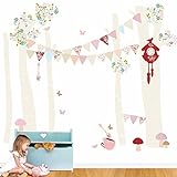 Oopsy Daisy Birch Tree Forest Vintage Girl Peel and Place, Neutral/Pastel/Pink, 54" x 60"