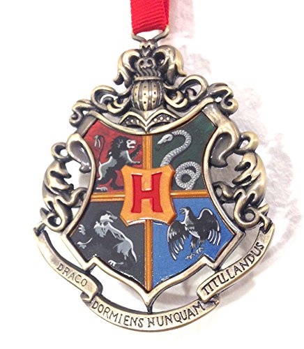 Wizarding World of Harry Potter : Hogwarts School Crest Metal Christmas Tree Ornament