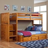 Honey Twin Over Full Staircase Bunk Bed