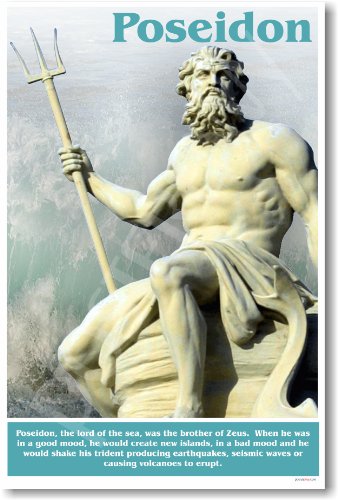 Ancient Greece: Greek Mythology, Lord of the Sea, Brother of Zeus, Poseidon, Classroom Poster