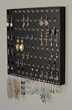 (EASQ-Black) Angelynn's Steel Earring Angel Pierced Earring Holder & Hanging Jewelry Organizer Storage Rack - Wall Mount Earring Tree Display Stand
