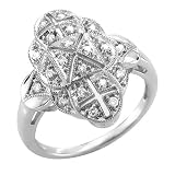 14k White Gold Diamond Ring / Band, Size 7.5 - 0.20 carat