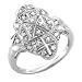 Jewelry : 14k White Gold Right Hand Diamond Ring / Band, Size 7.5 (HI, SI-I, 0.20 carat)