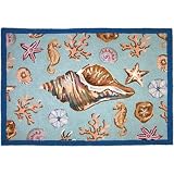 123 Creations C706.28x40 inch Conch Shell Hooked Rug - 100 Percent Wool