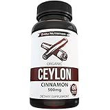 Organic Ceylon Cinnamon Capsules to Promote Lower Blood Sugar Levels & Heart Health, Support Weight Loss, Inflammation & Healthy Joints - 'True Cinnamon' from Sri Lanka - 500mg - 60 Veggie Capsules