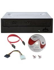 PC Accessory: Pioneer BDC-207DBK 8X Blu-ray Combo Reader Drive & DVD CD Burner Writer+ Nero 9 Essential Software + SATA Cable + IDE to SATA Power Adapter - Pioneer